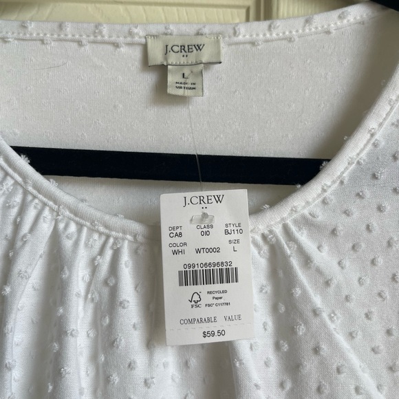 Last chance! NWT J. Crew Factory White Puff Sleeve Blouse with Relaxed Pleats - Picture 3 of 9